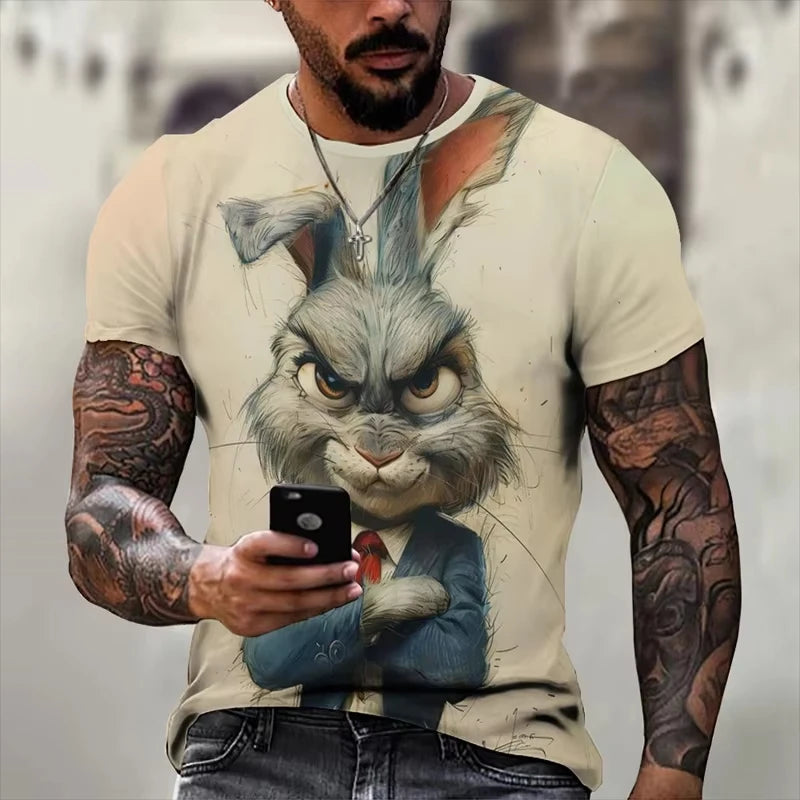 Hot Sell Summer Men Clothing 3d Printai Rendering Animal Men T-Shirt, Men Casual Hip Hop Sports T Shirt Men Short Sleeve T Shirt - All Niche Drop
