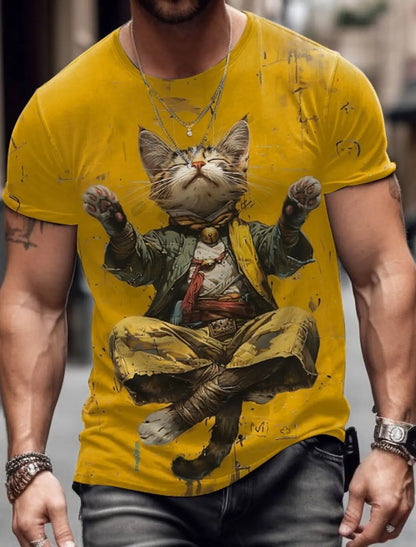 Men's Animal Funny T Shirt Short Sleeve T shirt 3D Print O-Neck Shirt Exaggerated Designer Party Summer Casual Clothing Apparel - All Niche Drop