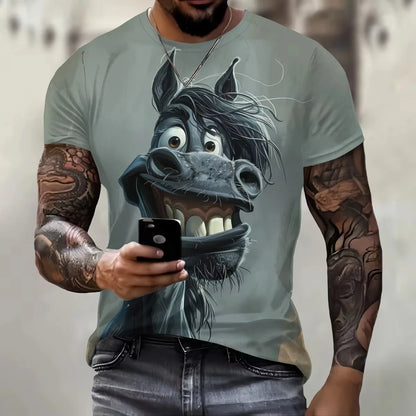 Hot Sell Summer Men Clothing 3d Printai Rendering Animal Men T-Shirt, Men Casual Hip Hop Sports T Shirt Men Short Sleeve T Shirt - All Niche Drop