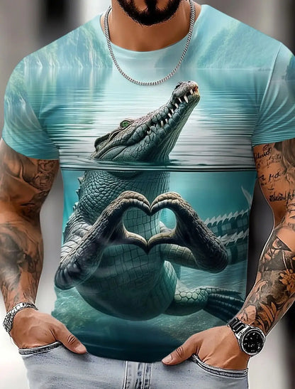 Men's Animal Funny T Shirt Short Sleeve T shirt 3D Print O-Neck Shirt Exaggerated Designer Party Summer Casual Clothing Apparel - All Niche Drop