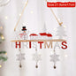 Holiday decor featuring a wooden Santa Gnome ornament