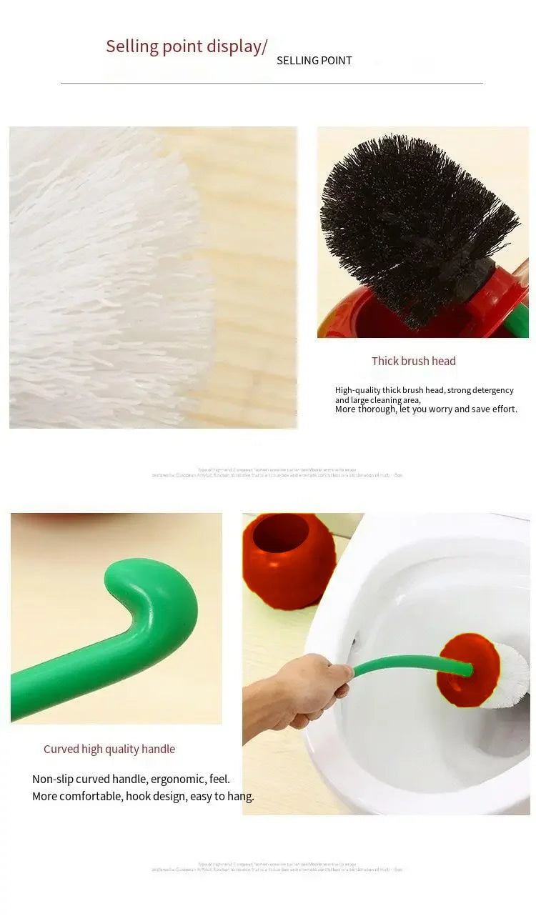 1pc Red Toilet Brush Creative Lovely Cherry Shape Lavatory Toilet Brush Holder Set Toilet Holder Bathroom Accessories - All Niche Drop