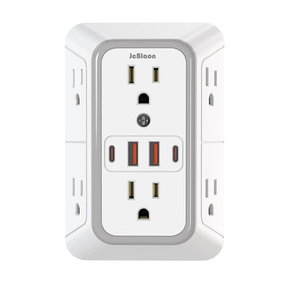 US Plug Power Strip with 6 AC Outlets 4 USB Port(2 Type C) - All Niche Drop