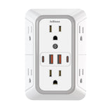 US Plug Power Strip with 6 AC Outlets 4 USB Port(2 Type C) - All Niche Drop