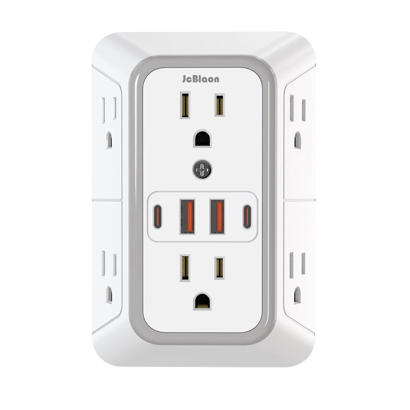 US Plug Power Strip with 6 AC Outlets 4 USB Port(2 Type C) - All Niche Drop