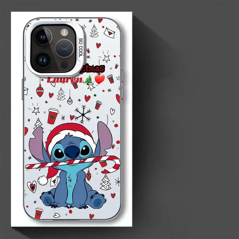 Stitch Christmas iPhone Case - Official Disney Design, Fits iPhone 15-8/Plus/XS MAX, Matte Finish - All Niche Drop