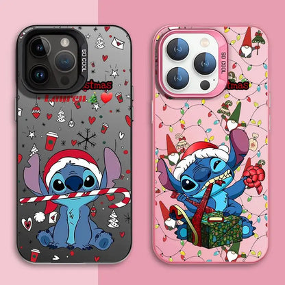 Stitch Christmas iPhone Case - Official Disney Design, Fits iPhone 15-8/Plus/XS MAX, Matte Finish - All Niche Drop