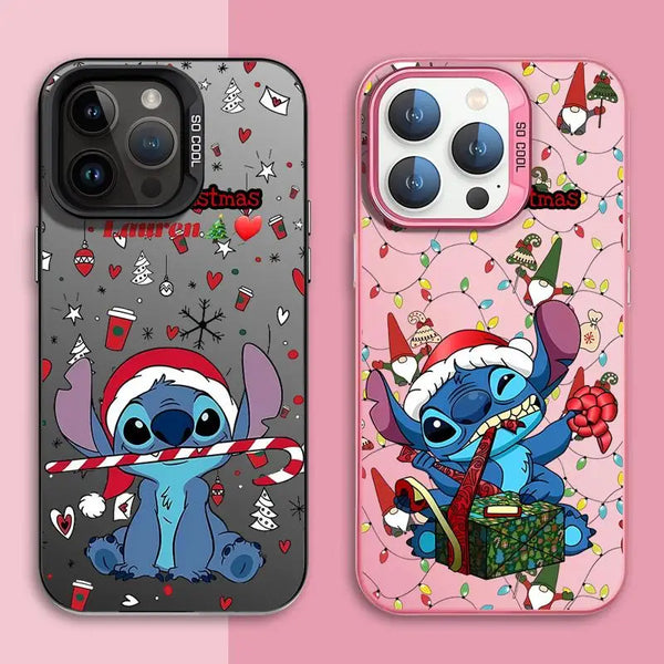 Stitch Christmas iPhone Case - Official Disney Design, Fits iPhone 15-8/Plus/XS MAX, Matte Finish