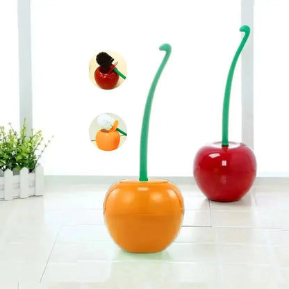 1pc Red Toilet Brush Creative Lovely Cherry Shape Lavatory Toilet Brush Holder Set Toilet Holder Bathroom Accessories - All Niche Drop