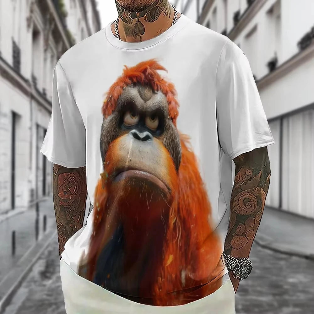 Hot Sell Summer Men Clothing 3d Printai Rendering Animal Men T-Shirt, Men Casual Hip Hop Sports T Shirt Men Short Sleeve T Shirt - All Niche Drop