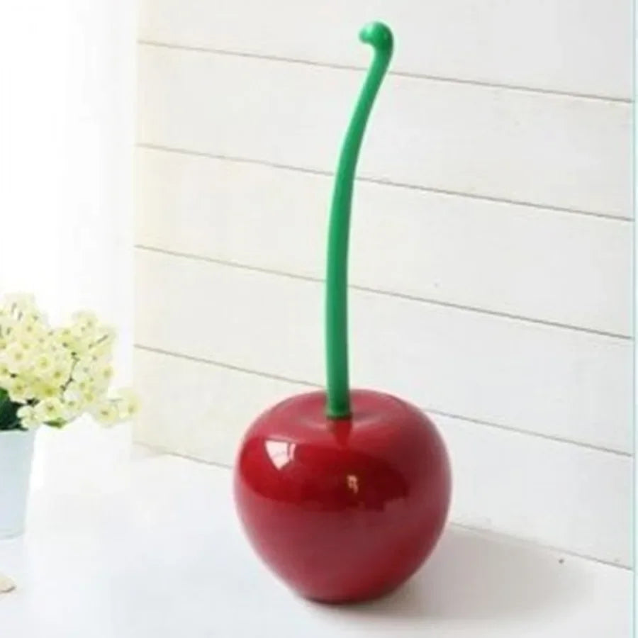 1pc Red Toilet Brush Creative Lovely Cherry Shape Lavatory Toilet Brush Holder Set Toilet Holder Bathroom Accessories - All Niche Drop