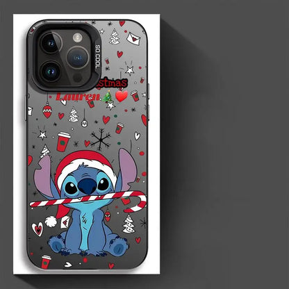 Stitch Christmas iPhone Case - Official Disney Design, Fits iPhone 15-8/Plus/XS MAX, Matte Finish - All Niche Drop