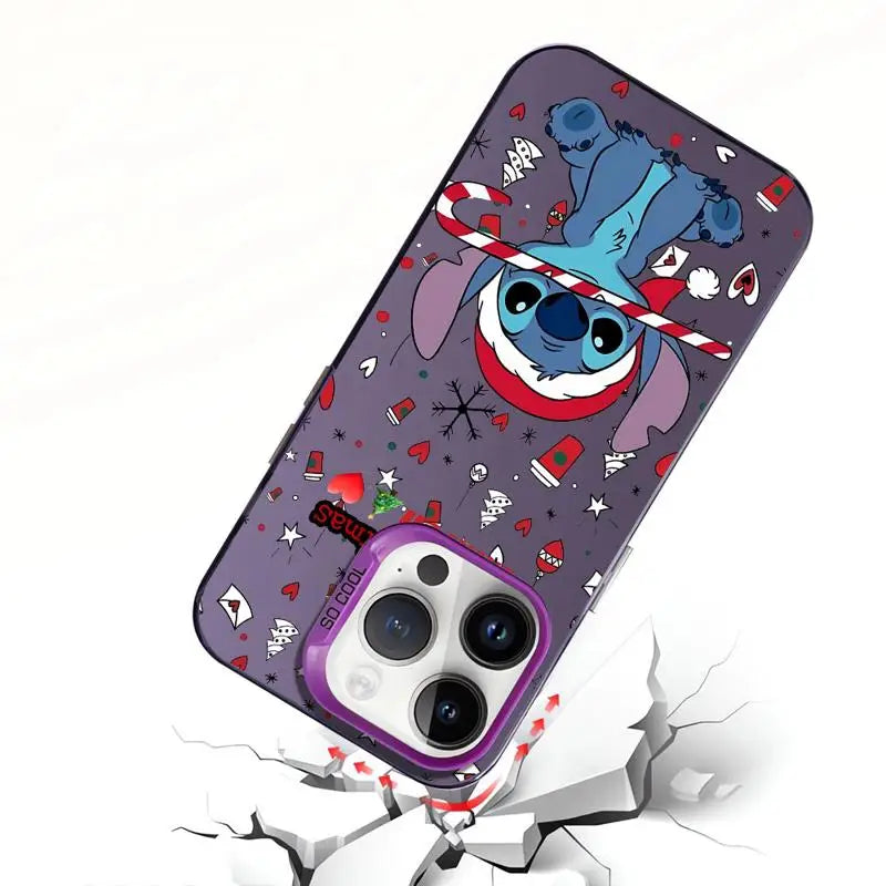 Stitch Christmas iPhone Case - Official Disney Design, Fits iPhone 15-8/Plus/XS MAX, Matte Finish - All Niche Drop