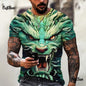 Dragon Pattern Men's T-shirt Fashion 3d Printed T Shirt Animal Short-sleeved Oversized Streetwear Tees Summer Casual Men's Tops - All Niche Drop