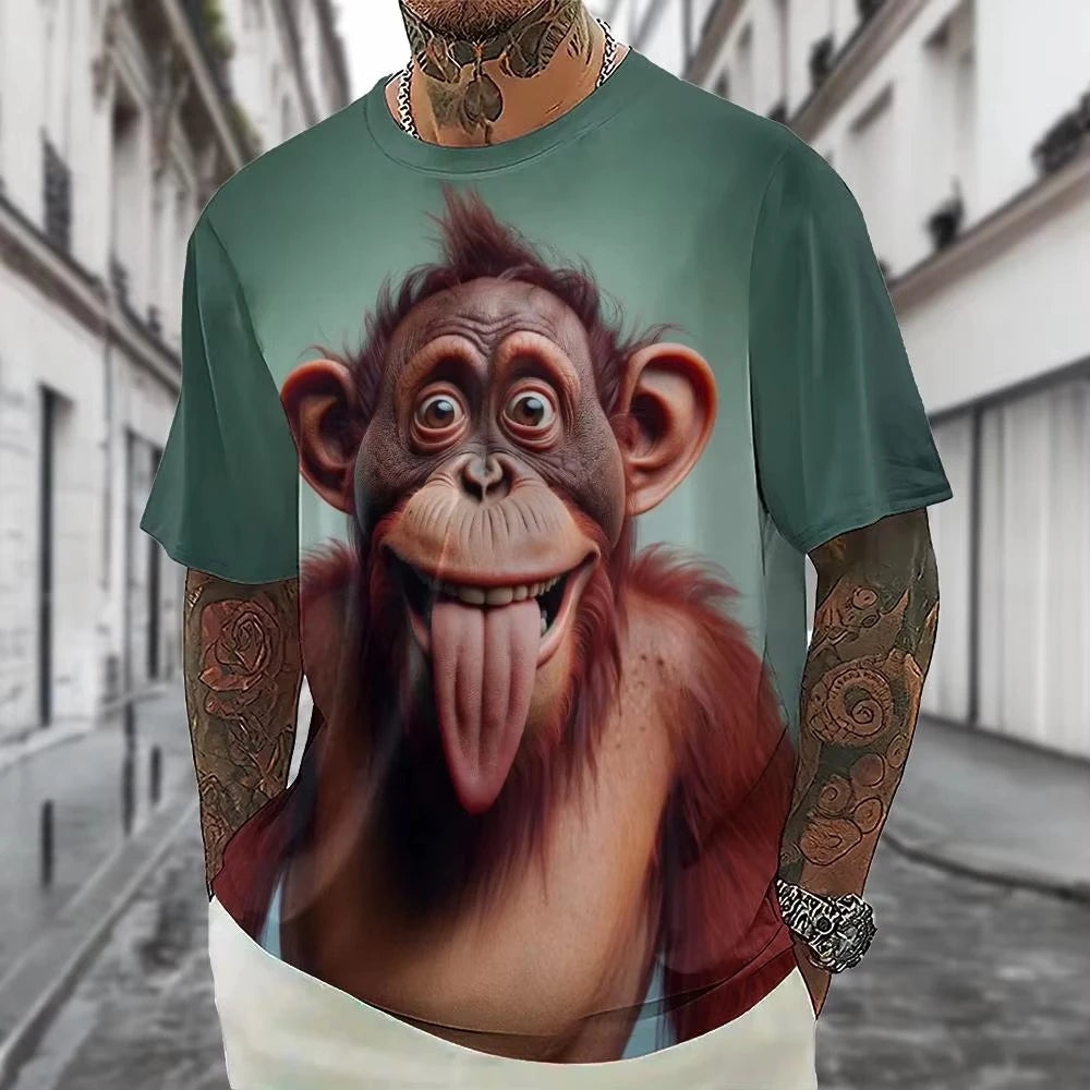 Hot Sell Summer Men Clothing 3d Printai Rendering Animal Men T-Shirt, Men Casual Hip Hop Sports T Shirt Men Short Sleeve T Shirt - All Niche Drop
