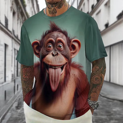Hot Sell Summer Men Clothing 3d Printai Rendering Animal Men T-Shirt, Men Casual Hip Hop Sports T Shirt Men Short Sleeve T Shirt - All Niche Drop
