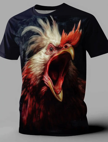 Men's Animal Funny T Shirt Short Sleeve T shirt 3D Print O-Neck Shirt Exaggerated Designer Party Summer Casual Clothing Apparel - All Niche Drop