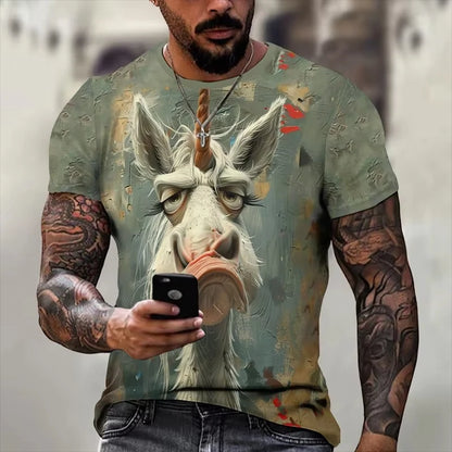 Hot Sell Summer Men Clothing 3d Printai Rendering Animal Men T-Shirt, Men Casual Hip Hop Sports T Shirt Men Short Sleeve T Shirt - All Niche Drop