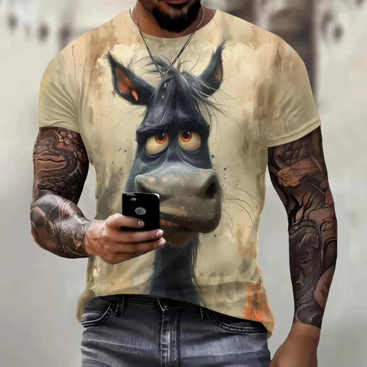 Hot Sell Summer Men Clothing 3d Printai Rendering Animal Men T-Shirt, Men Casual Hip Hop Sports T Shirt Men Short Sleeve T Shirt - All Niche Drop