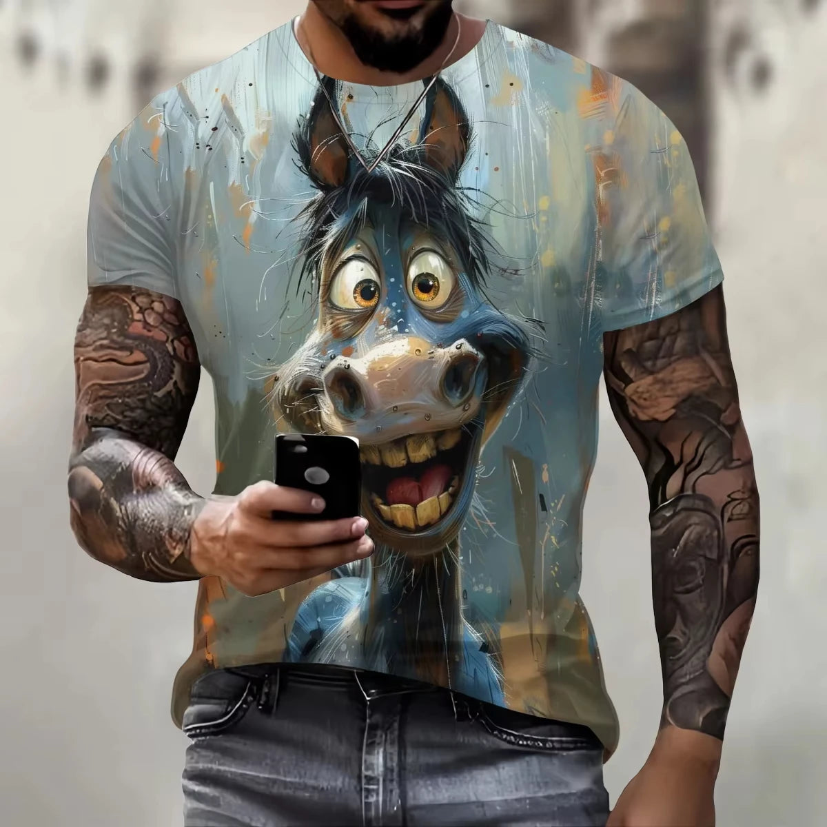 Hot Sell Summer Men Clothing 3d Printai Rendering Animal Men T-Shirt, Men Casual Hip Hop Sports T Shirt Men Short Sleeve T Shirt - All Niche Drop
