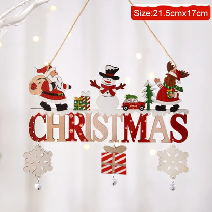 Wooden Santa Gnome ornament for tree, door, or wall decoration