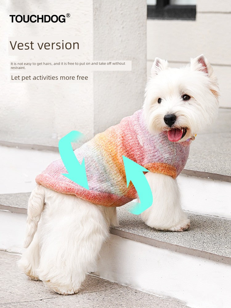 Dog Winter Sweater Vest - Touchdog Cozy & Warm Pet Vest, Cold Weather Dog Coat