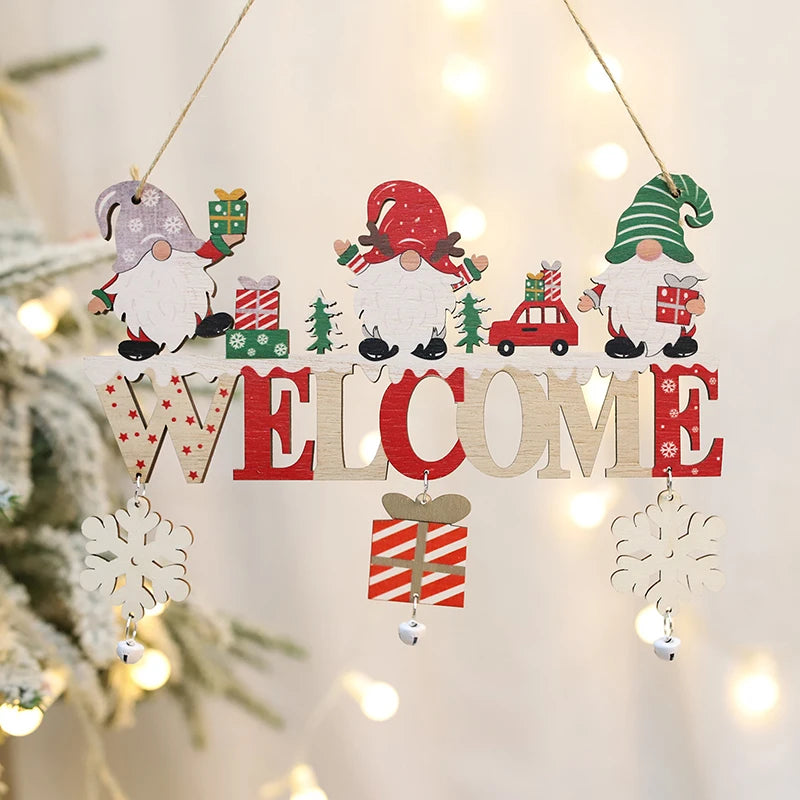 Festive Wooden Santa Gnome ornament for Christmas 2024-2025