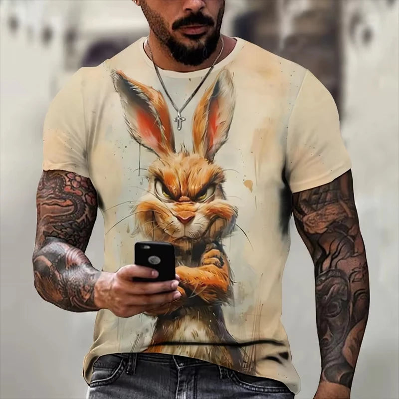 Hot Sell Summer Men Clothing 3d Printai Rendering Animal Men T-Shirt, Men Casual Hip Hop Sports T Shirt Men Short Sleeve T Shirt - All Niche Drop
