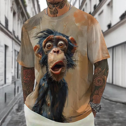 Hot Sell Summer Men Clothing 3d Printai Rendering Animal Men T-Shirt, Men Casual Hip Hop Sports T Shirt Men Short Sleeve T Shirt - All Niche Drop