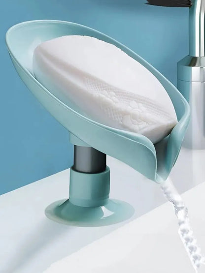 2pcs Drain Soap Holder Leaf Shape Soap Box Suction Cup Tray Drying Rack for Shower Sponge Container Kitchen Bathroom Accessories - All Niche Drop