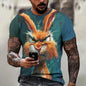 Hot Sell Summer Men Clothing 3d Printai Rendering Animal Men T-Shirt, Men Casual Hip Hop Sports T Shirt Men Short Sleeve T Shirt - All Niche Drop
