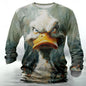 Funny 3D Animal Print Mens T Shirt Hip Hop Trend Harajuku Street Clothes Autumn Loose Top Fashion Cotton Long Sleeve T-shirt Men - All Niche Drop