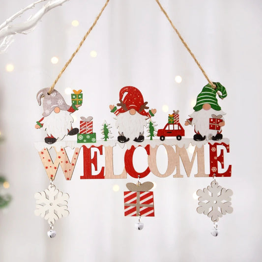Wooden Santa Gnome Christmas Ornament 