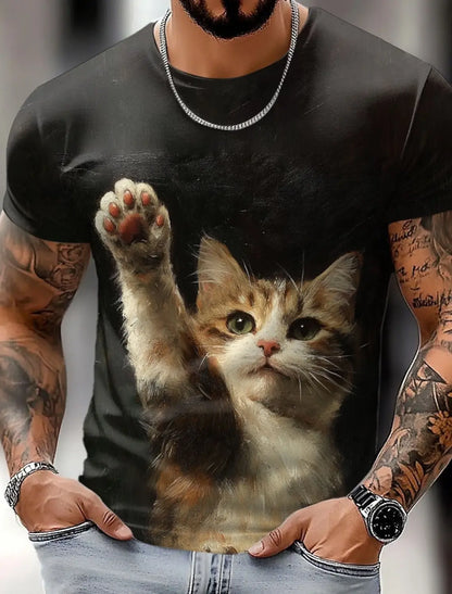 Men's Animal Funny T Shirt Short Sleeve T shirt 3D Print O-Neck Shirt Exaggerated Designer Party Summer Casual Clothing Apparel - All Niche Drop