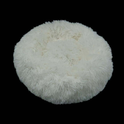 Plush donut-shaped pet bed with raised sides Calming Donut Bed for Dogs & Cats