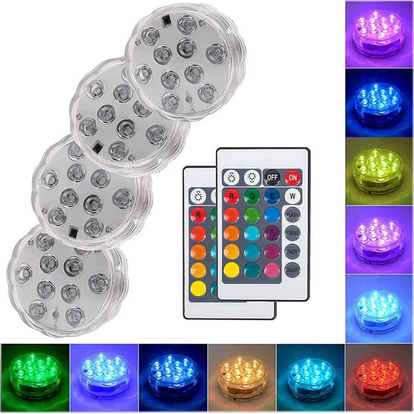 LED Remote Controlled RGB Submersible Lights - All Niche Drop